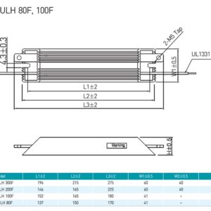 RARA IRH / ULH 80F, 100F Product Dimensions